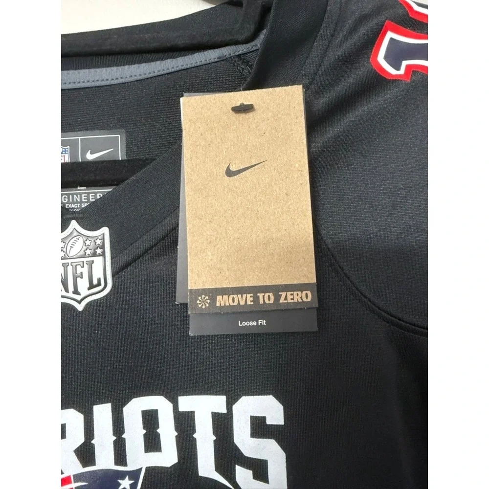 Nike Patriots Jersey Mens L Black Drake Maye 10 Football NFL NWT